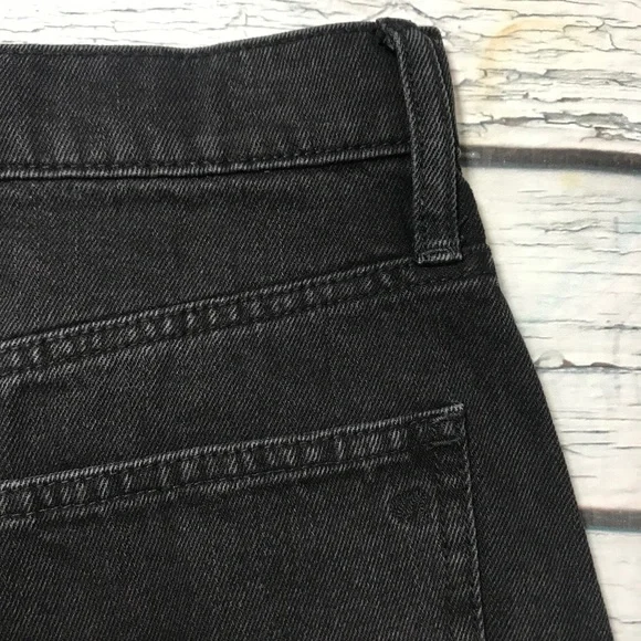 ⚡️SOLD⚡️Madewell Denim Mini Skirt Black Jean Cutoff Distressed Hem Women’s - Picture 11 of 16